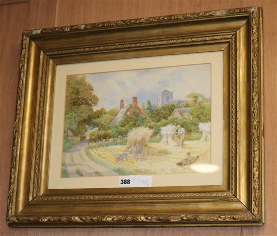 Robert H. Walker, watercolour, Barford, signed and dated 90, 24 x 34cm